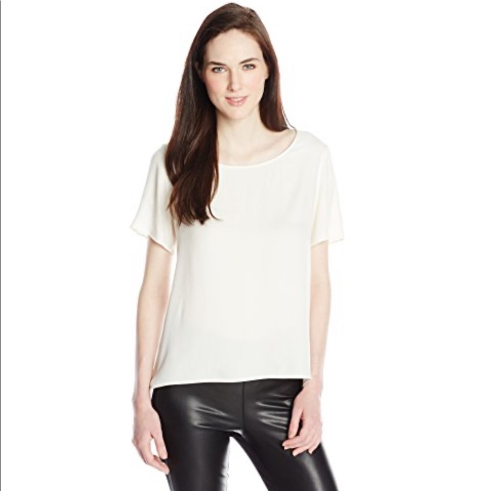 NWT Ella Moss Stella Crepe Flutter Sleeve Top S